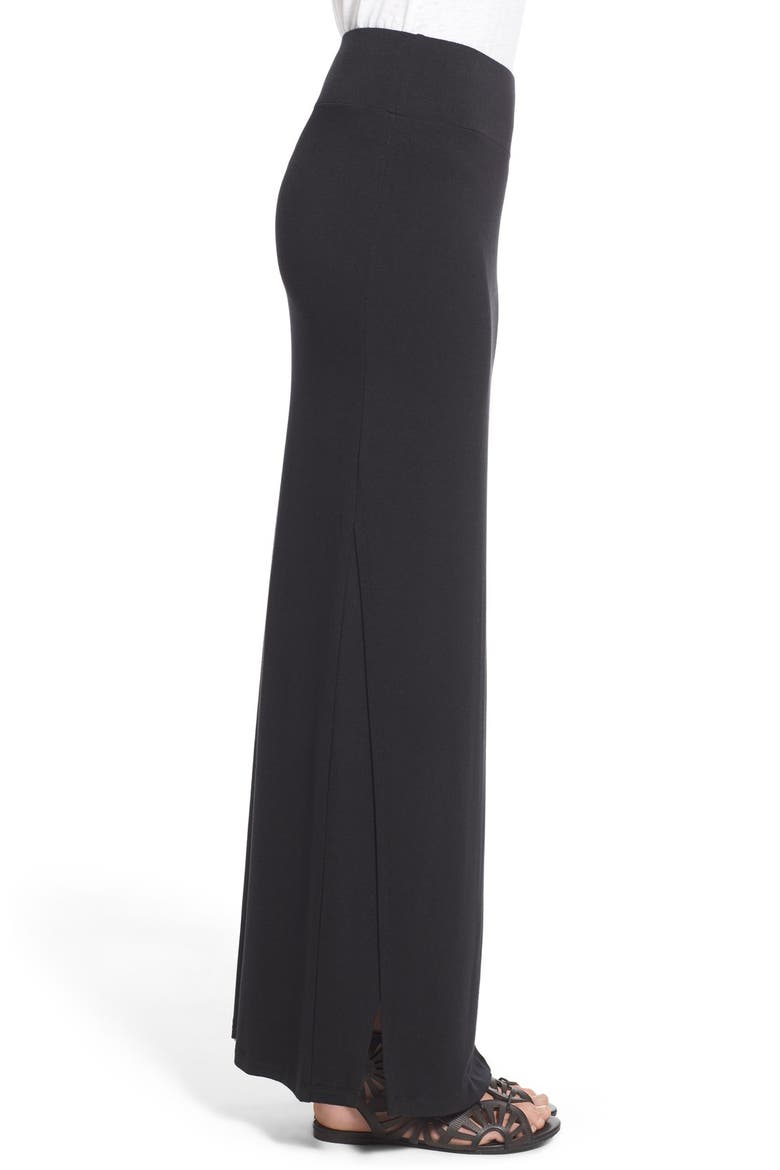 'Petal' Stretch Knit Maxi Skirt, Alternate, color, BLACK