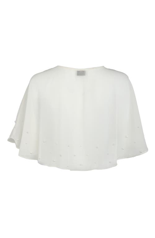 Saachi Embellished Georgette Capelet In White