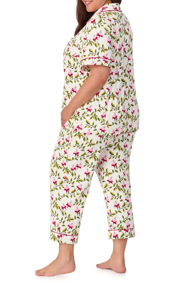 BedHead Pajamas Print Stretch Organic Cotton Jersey Crop Pajamas, Alternate, color,