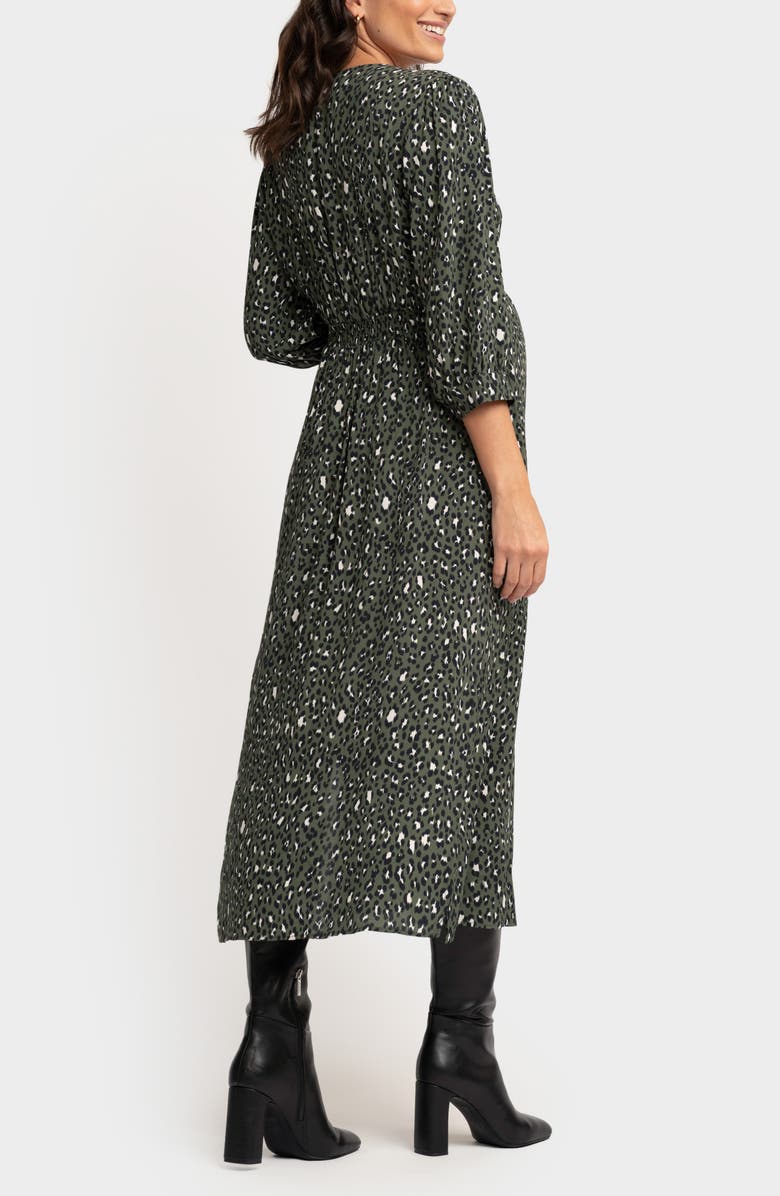 Seraphine Leopard Print Maternity Midi Dress, Alternate, color, 