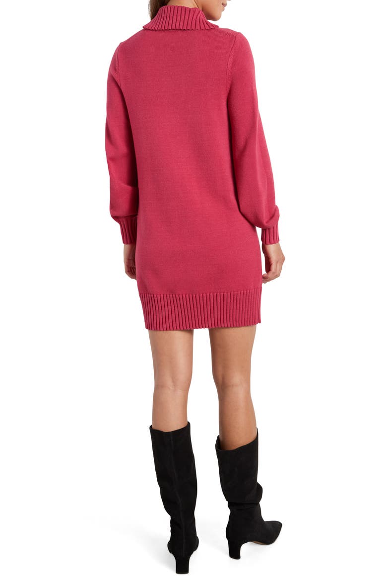 Freya Turtleneck Long Sleeve Sweater Minidress, Alternate, color, RED GRAPE