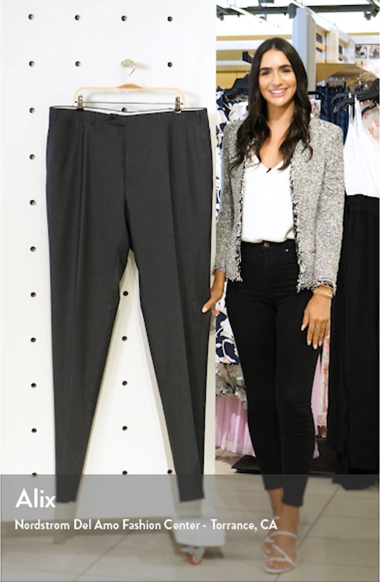Flat Front Dot Wool Dress Pants, sales video thumbnail