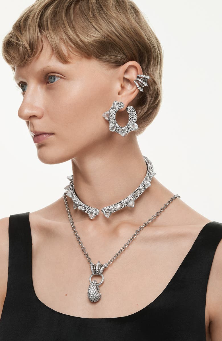 Swarovski Sublima Crystal Pendant Necklace, Alternate, color, Grey