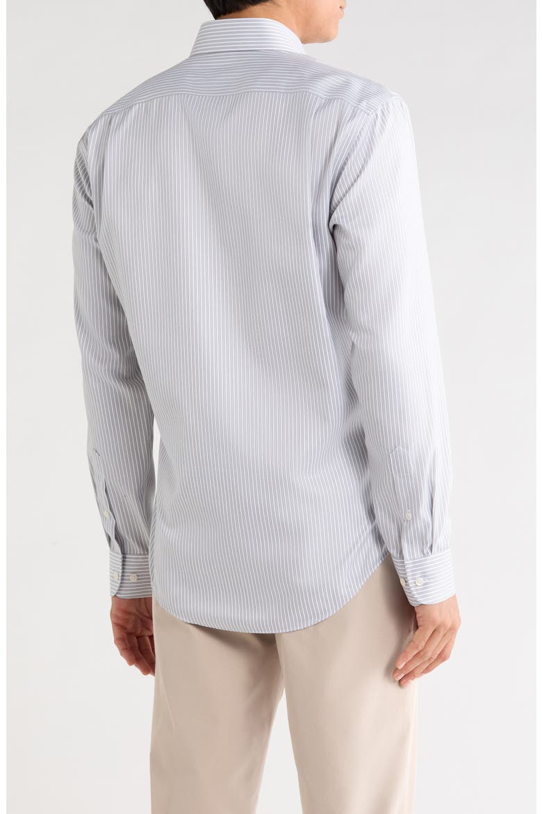 Trim Fit Striped Button Up Shirt, Alternate, color, WHITE CORTE STRIPE