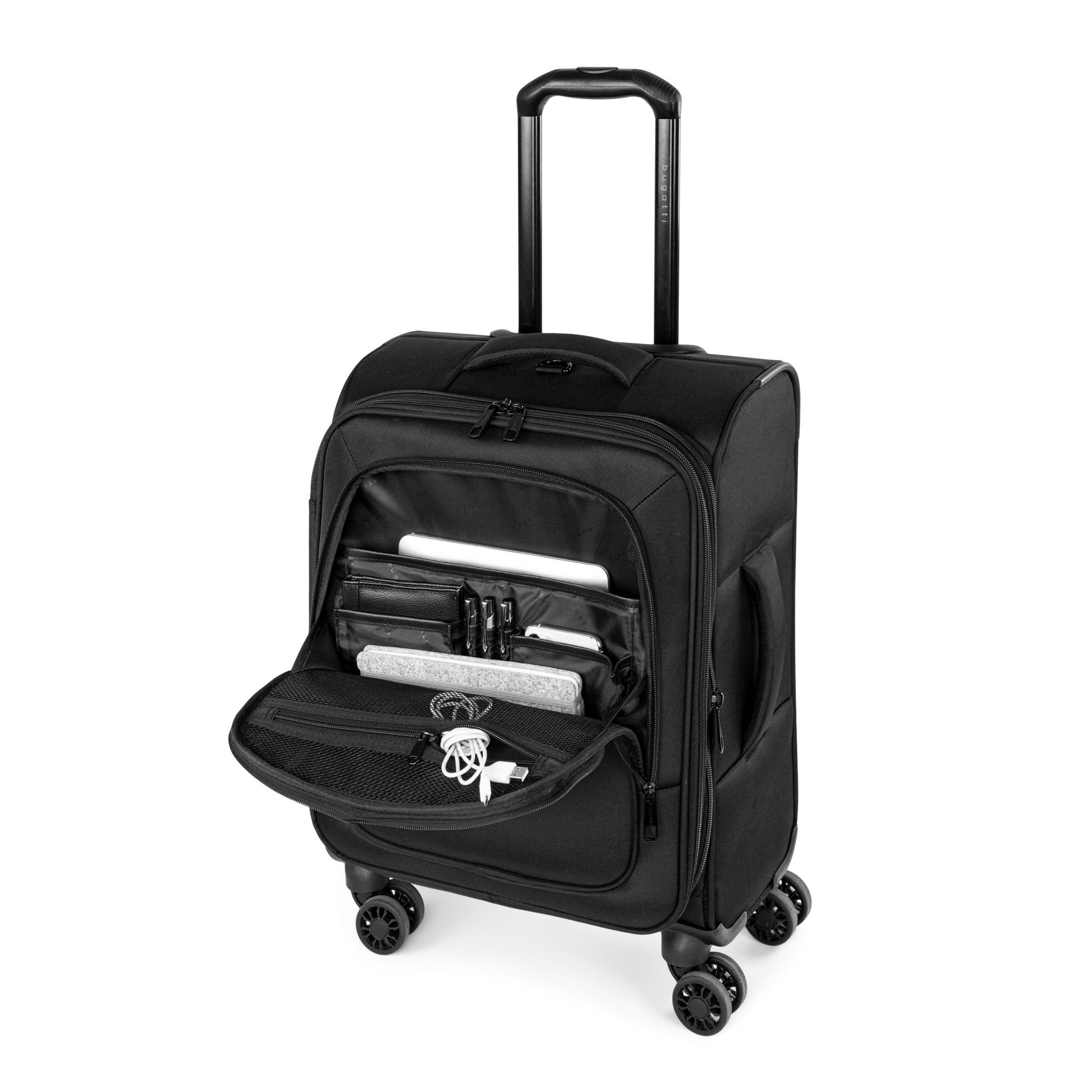 bugatti The Ultimate Softside Carry-on Luggage with Expansion, Alternate, color, 