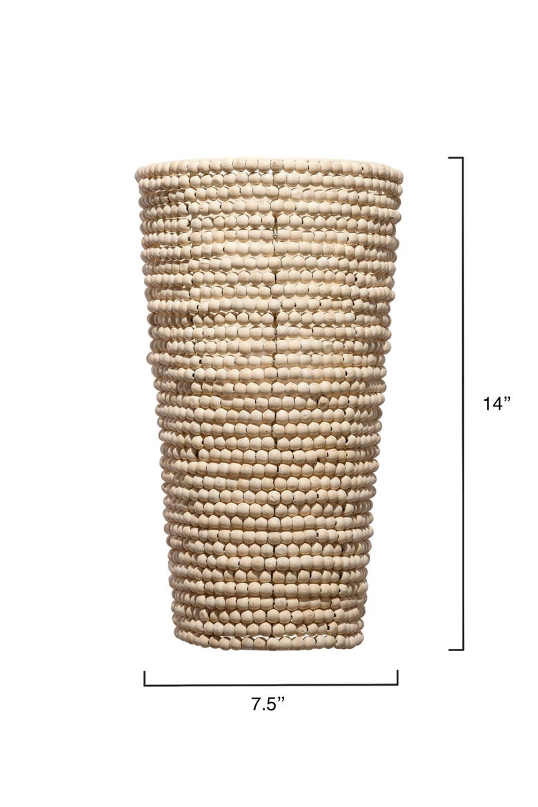Seawall 1-Light Beaded Cone Wall Sconce, Natural, Alternate, color, Natural