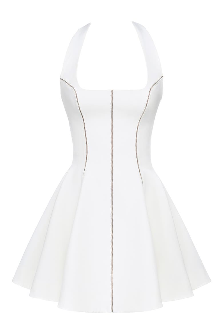 Loulette Halter Minidress, Alternate, color, WHITE