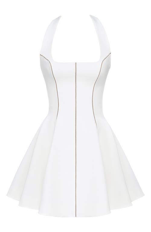 House Of Cb Loulette Halter Minidress In White
