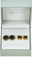 AMERICAN EXCHANGE Men's Set of 2 Stone Stud Earrings