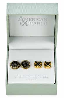 Men's Set of 2 Stone Stud Earrings