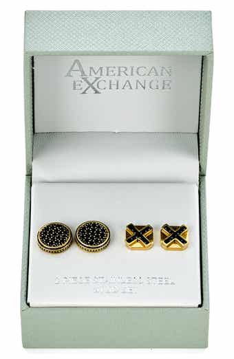 Men's Set of 2 Stone Stud Earrings