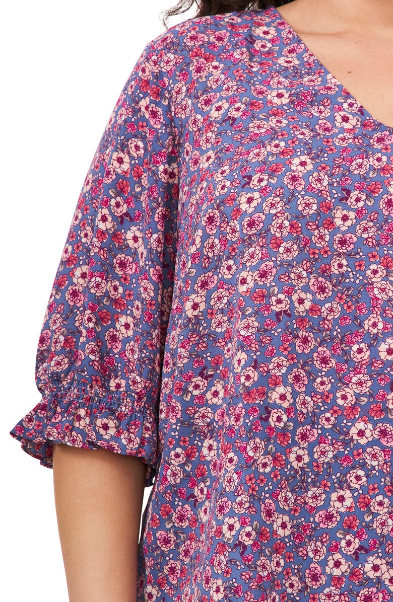 CeCe Bloom Print Ruffle Top, Alternate, color, 