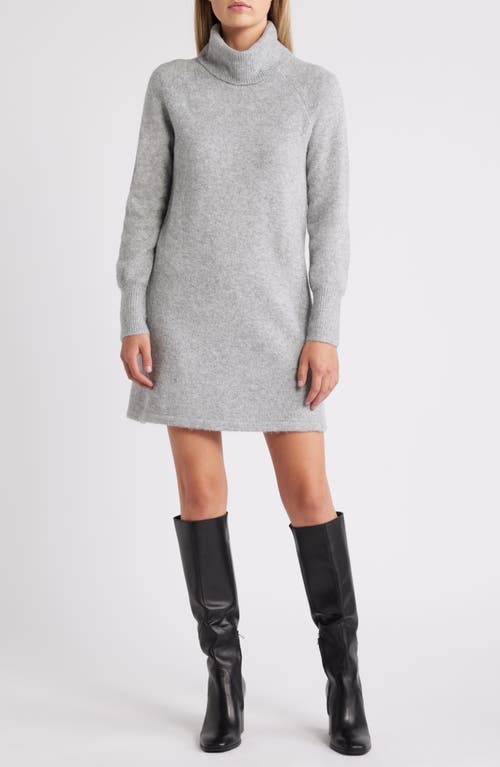 Hatley Swing Long Sleeve Mini Trapeze Sweater Dress in Grey Melange 