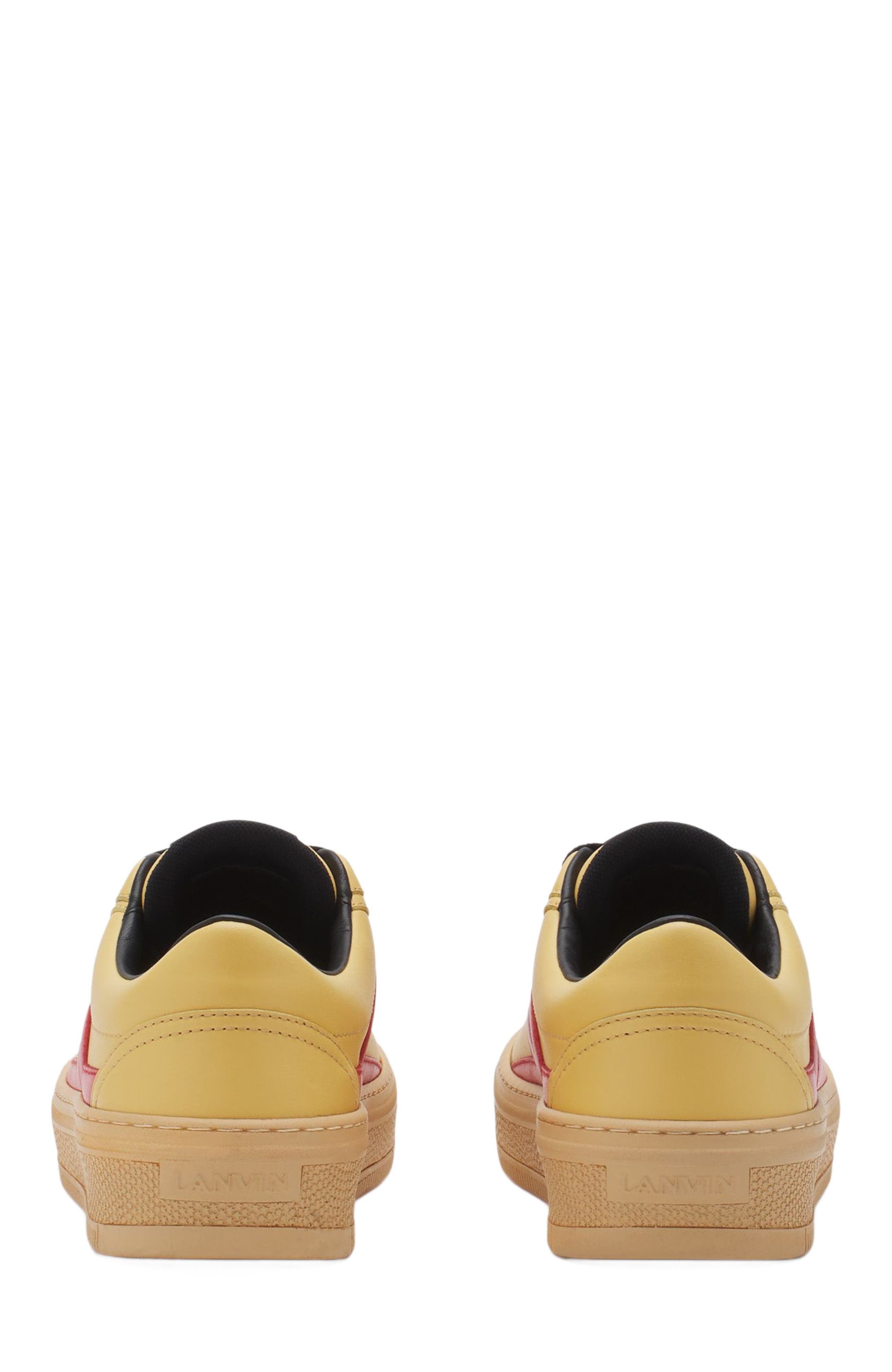 Lanvin x FUTURE LEATHER CASH SNEAKERS FOR WOMEN, Alternate, color, Bright Yellow/Red