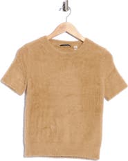 T Tahari Short Sleeve Eyelash Sweater