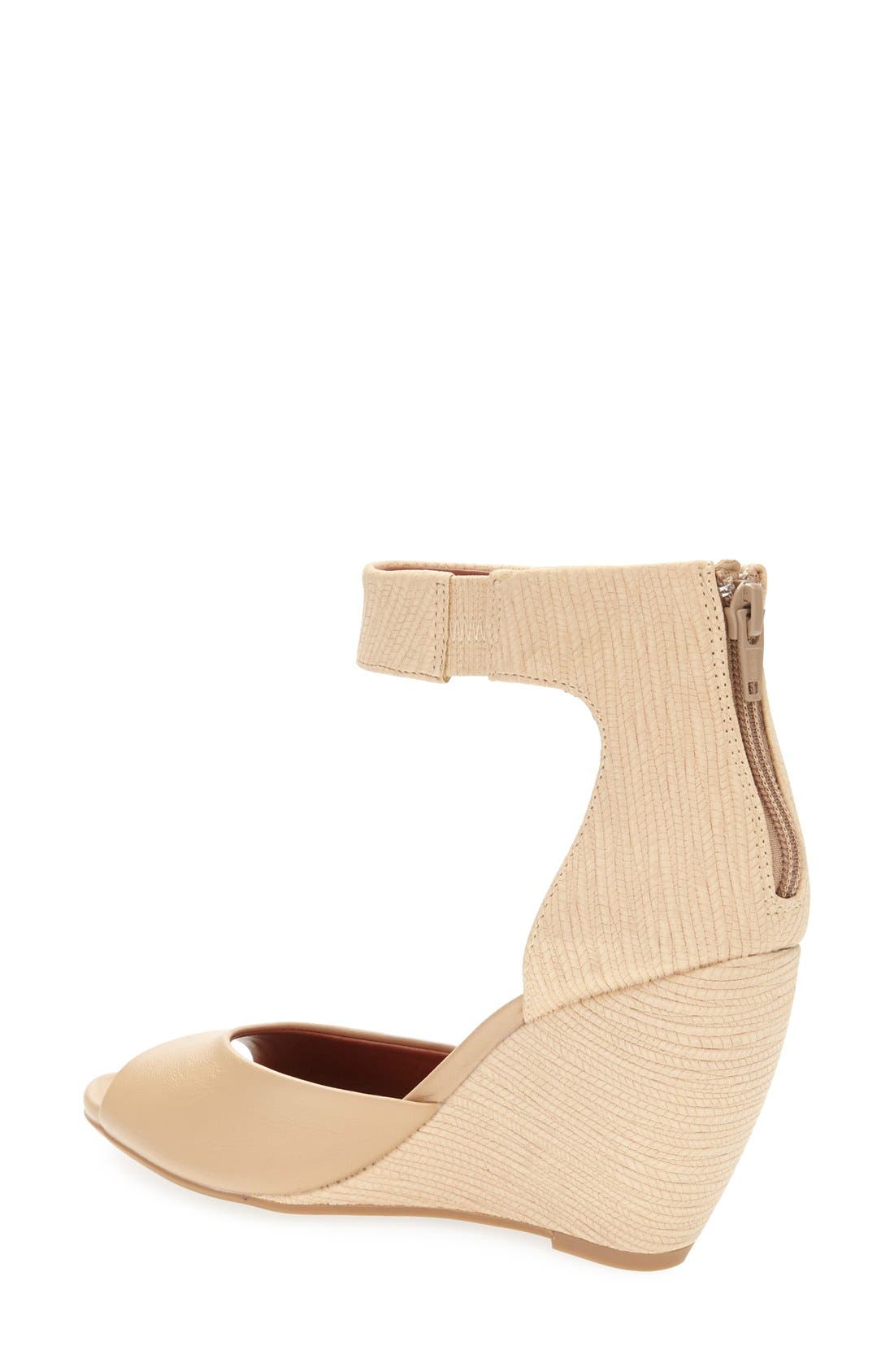 'Deep Down' Wedge Sandal, Alternate, color, VACCHETTA/ VACCHETTA EXOTIC