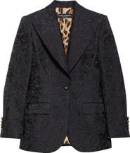 Dolce&Gabbana One-Button Floral Brocade Blazer