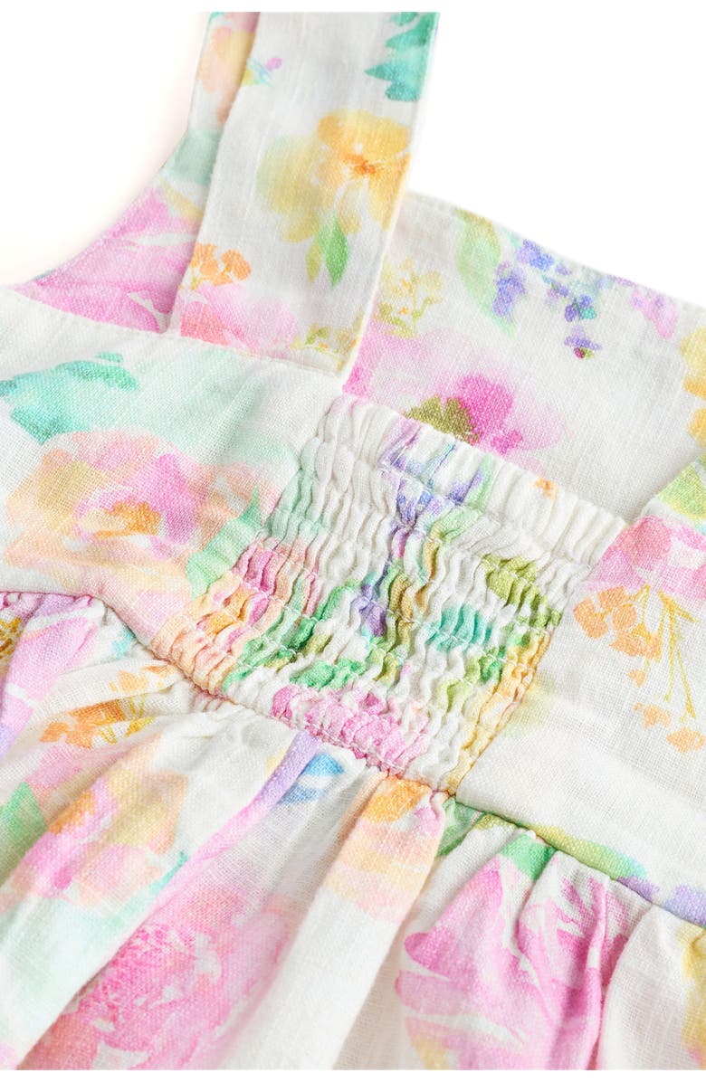 NEXT Kids' Floral Print Linen Blend Sundress, Alternate, color, Pink