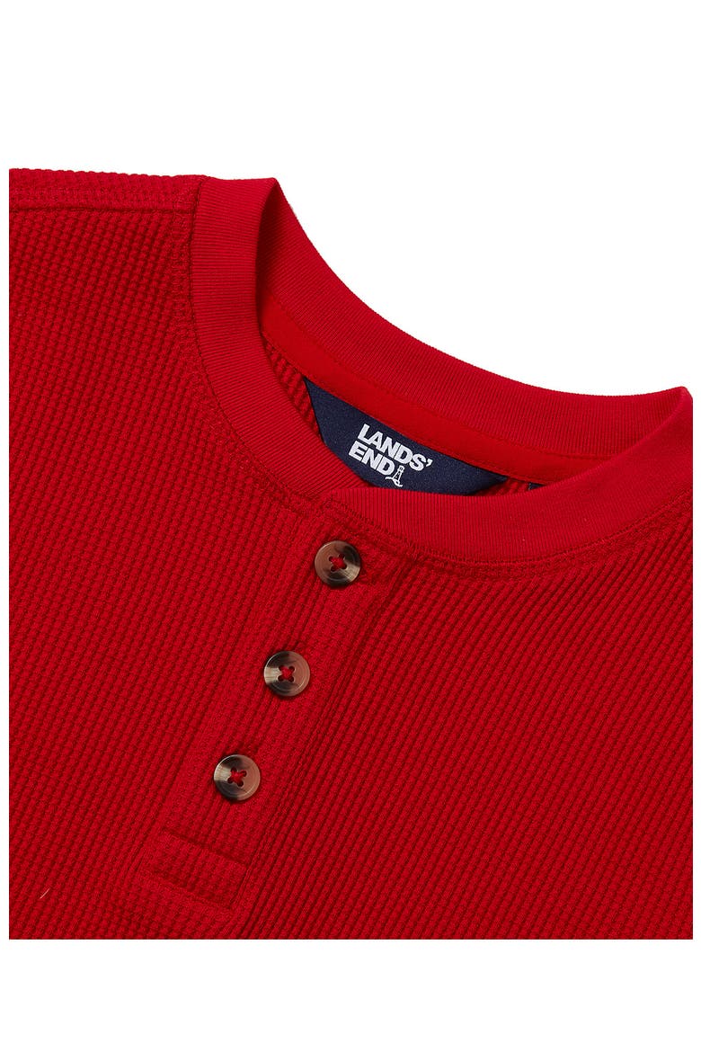 Boys Long Sleeve Thermal Henley, Alternate, color, Bright Red