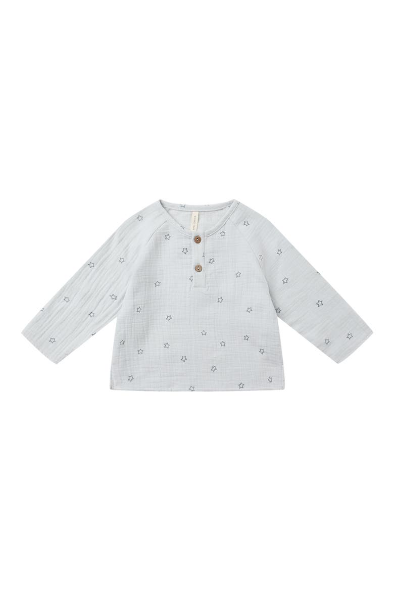Kids' Zion Organic Cotton Gauze Henley Shirt, Main, color, TWINKLE