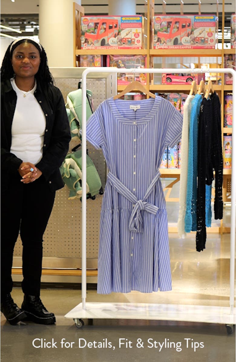 Josie Stripe Cotton Shirtdress, sales video thumbnail
