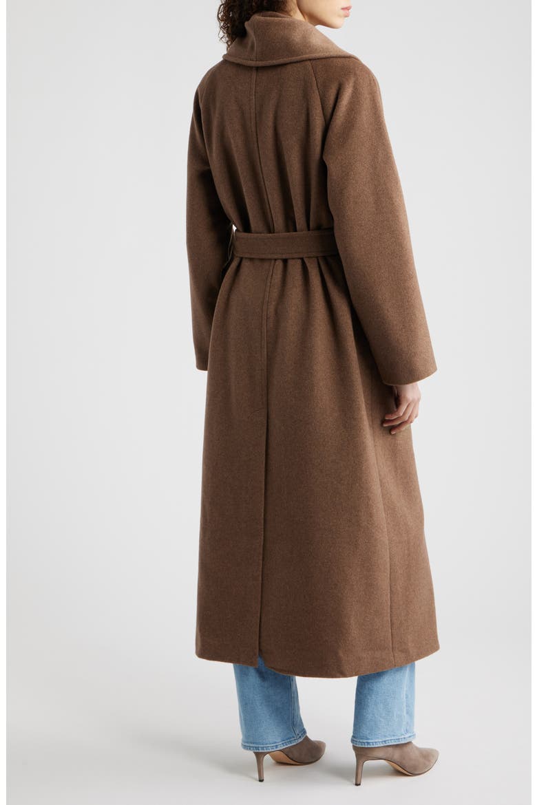 Cocoon Wool Blend Shawl Collar Coat, Alternate, color, BROWN