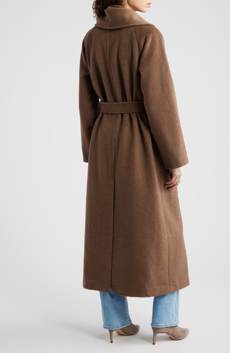 HOUSE OF CB Cocoon Wool Blend Shawl Collar Coat, Alternate, color, Brown
