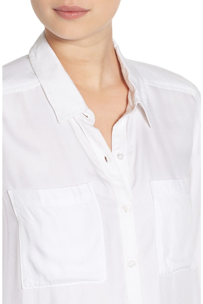 Woven Twill Tunic, Alternate, color, WHITE