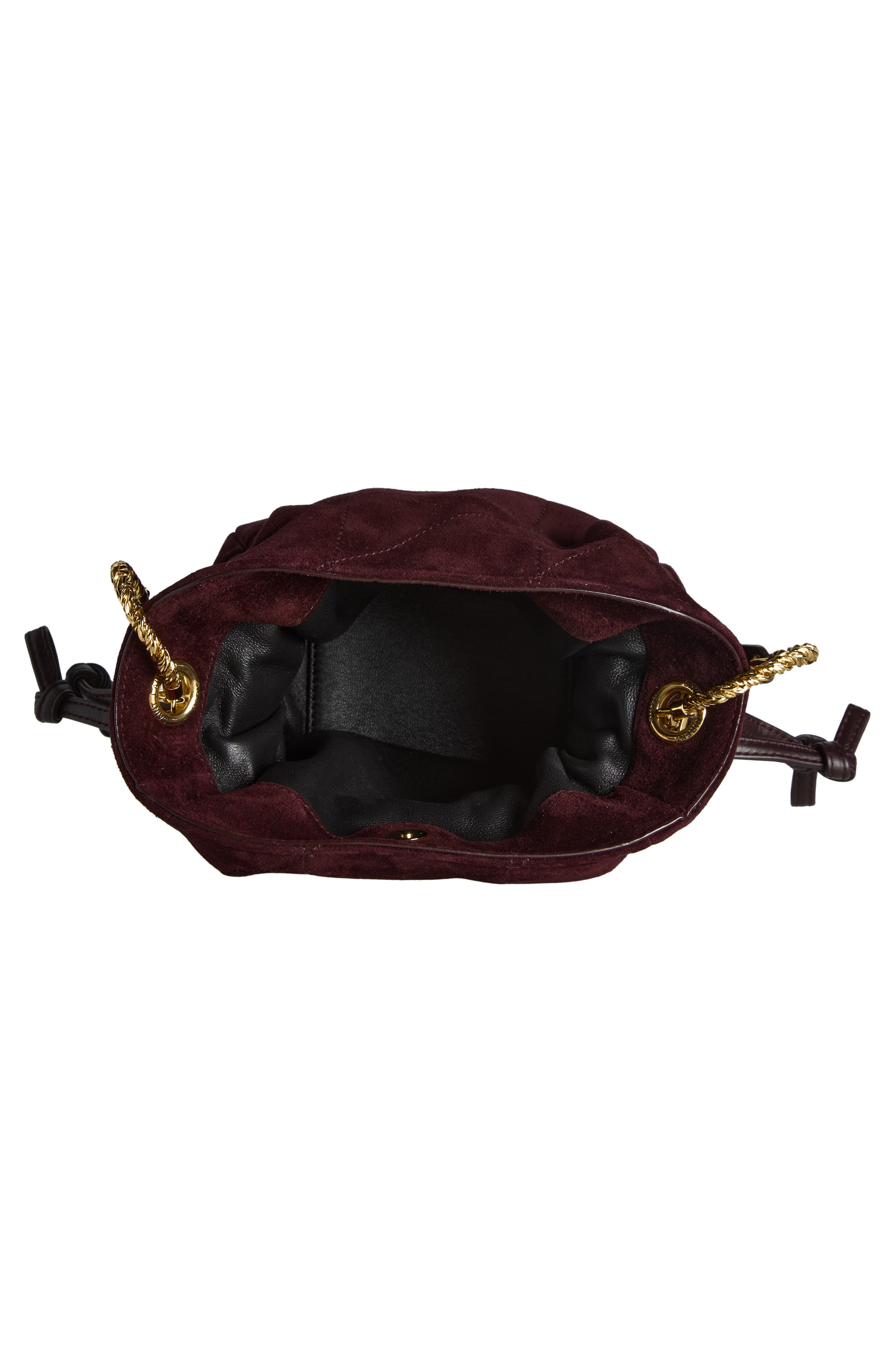 Mini Jamie Carré Rive Gauche Suede Shoulder Pouch, Alternate, color, SMOKY BURGUNDY