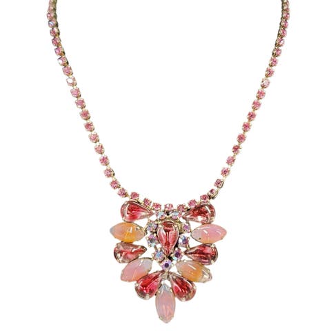 Vintage 1950s Pink GivrÃ© Rhinestone Choker