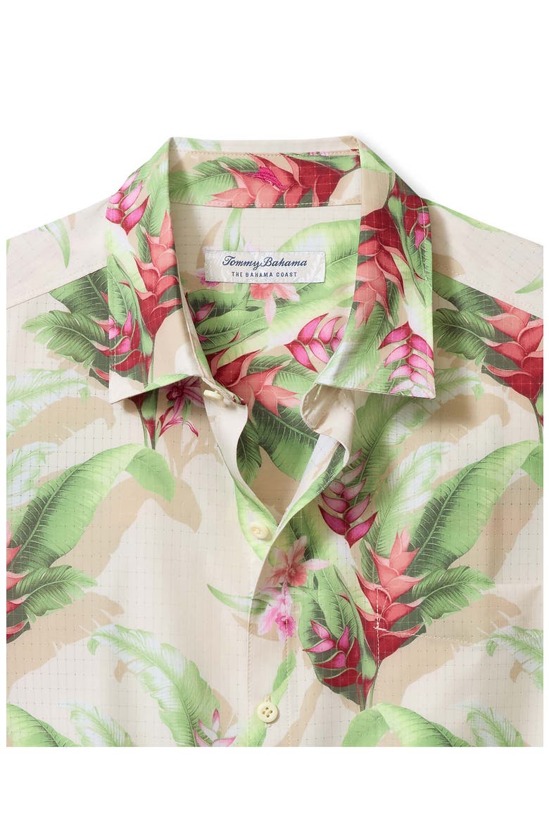 Bahama Coast Paradise Blooms IslandZone® Short Sleeve Button-Up Shirt, Alternate, color, DARK HAVANA