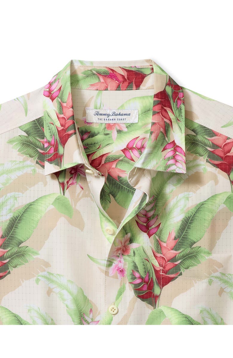 Tommy Bahama Bahama Coast Paradise Blooms IslandZone<sup>®</sup> Short Sleeve Button-Up Shirt, Alternate, color, Dark Havana