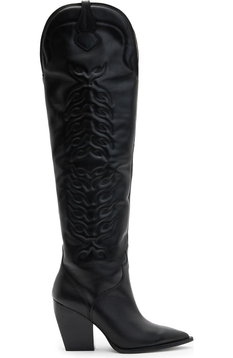 AllSaints Roxanne Knee High Western Boot, Alternate, color,
