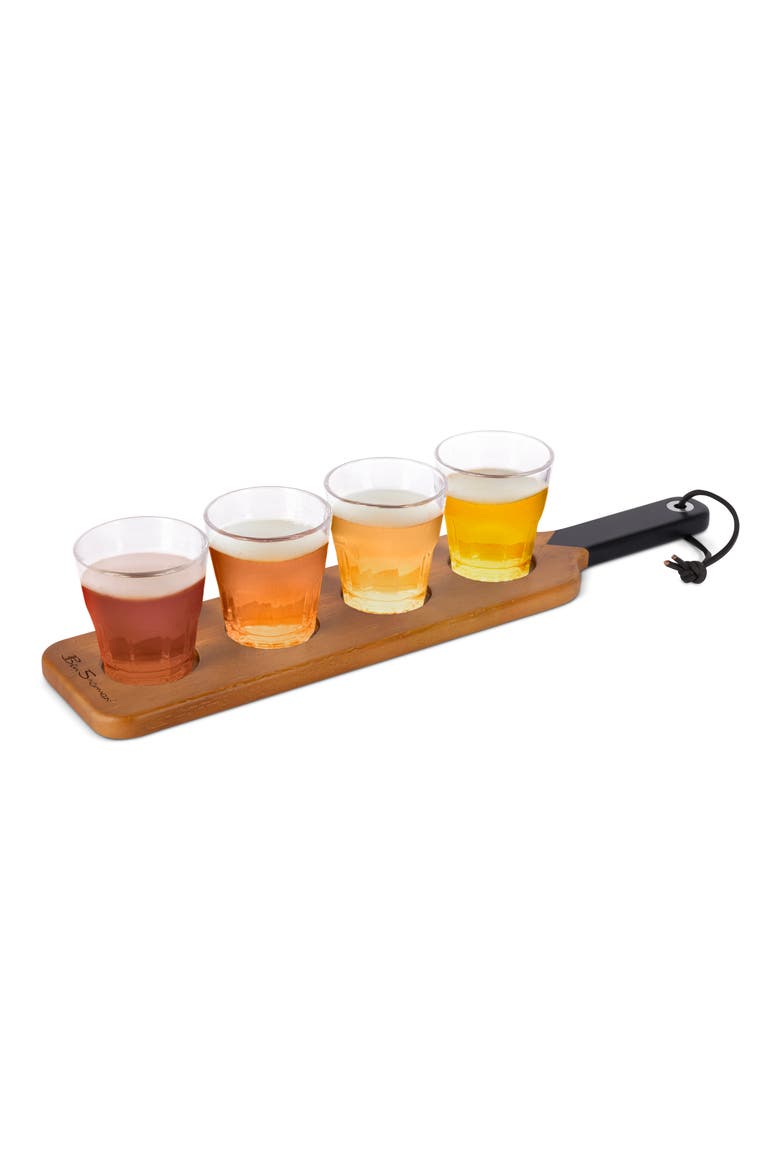 Set of 4 Tasting Glasses & Flight Paddle, Alternate, color, NAVY