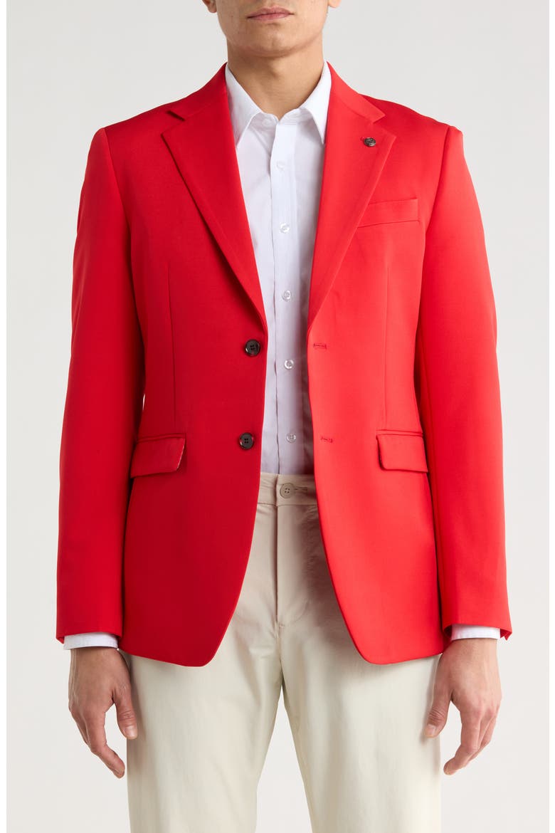 Slim Fit Cotton Blend Blazer, Main, color, RED