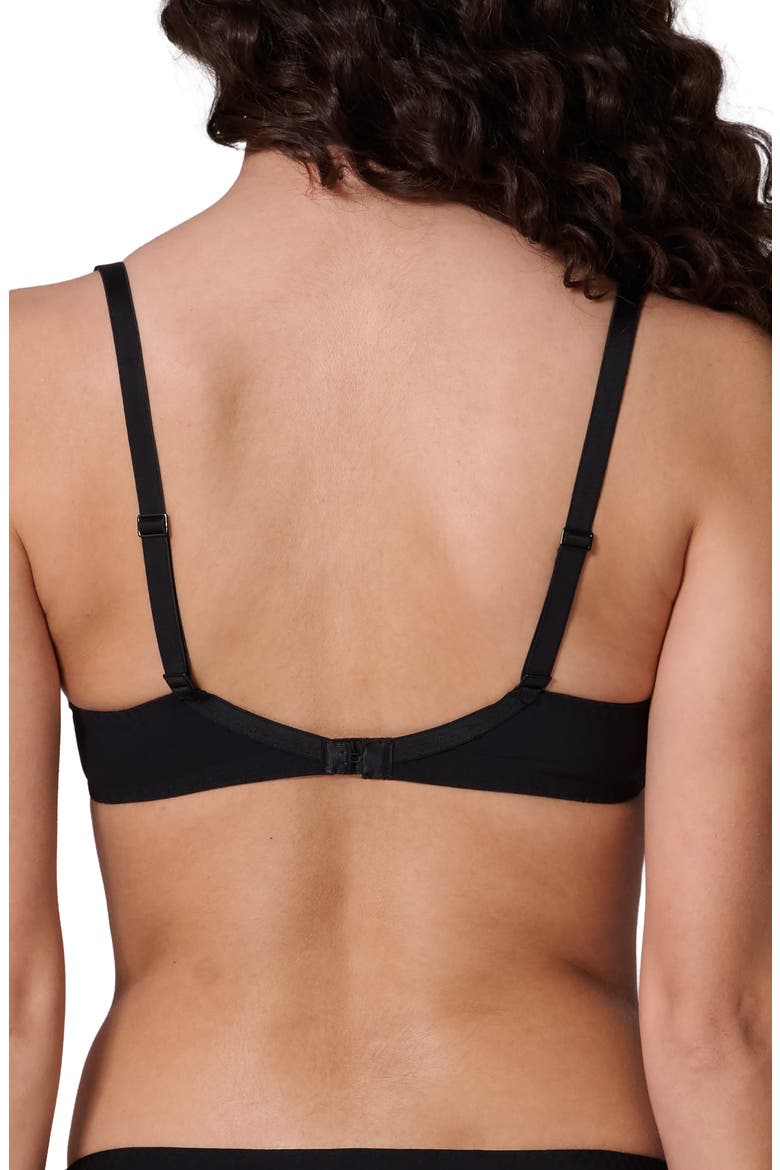 Saga Sheer Underwire Plunge Bra, Alternate, color, TATOO NOIR