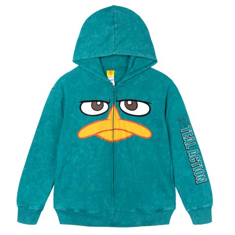 Phineas and Ferb Perry the Platypus Cosplay Fleece Zip-Up Hoodie (Adult)