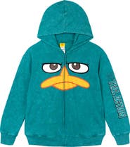 Disney Phineas and Ferb Perry the Platypus Cosplay Fleece Zip-Up Hoodie