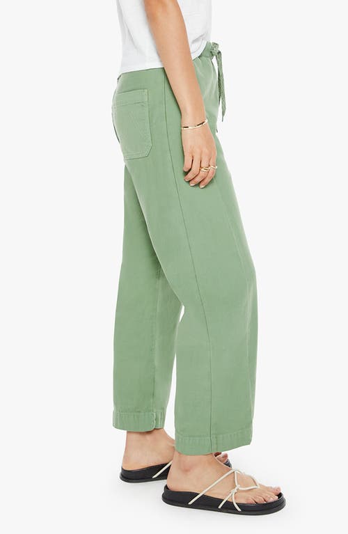 Mother The Drawn Half Pipe Cotton Drawstring Pants In Green