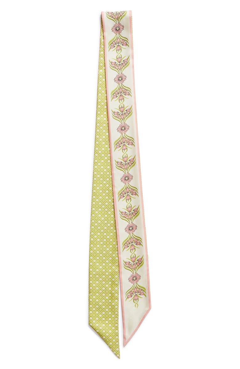 Tory Burch Reversible Print Silk Skinny Scarf, Alternate, color,