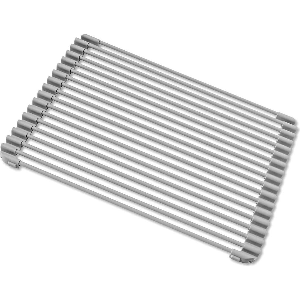 Better Houseware Multipurpose Roll Up Rack, Silicone Coated Stainless Steel, Large In Gray