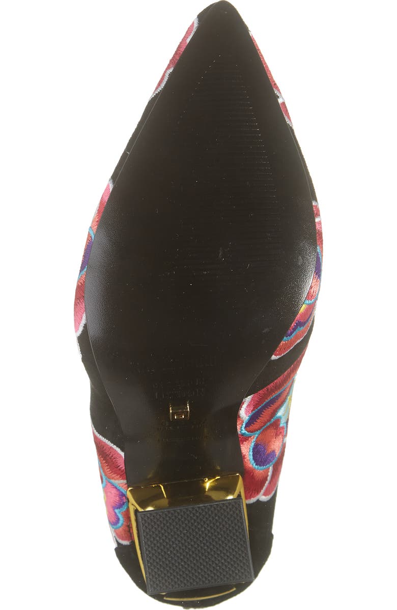 KAT MACONIE Lucie Floral Embroidered Pointed Toe Bootie, Alternate, color,