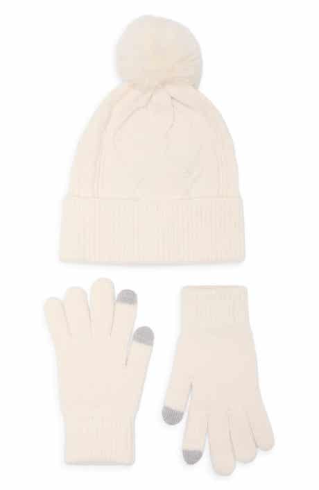 Diamond Stitch Beanie and Gloves Set