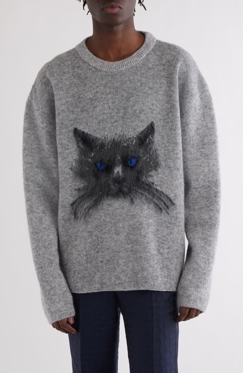 Givenchy Cat Mohair Blend Crewneck Sweater, Main, color,