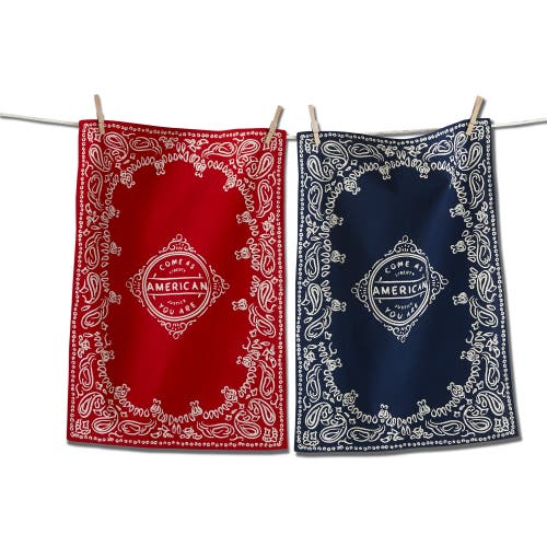 Tag Come As You Are Bandana Kitchen Towels Set Of 2 Red Cotton July 4th Machine Wash 26inl X 18inw In Multi