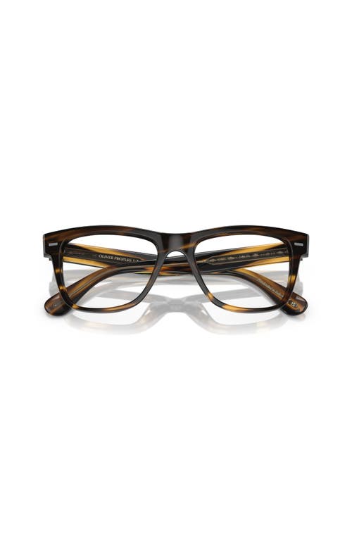 Oliver Peoples 51mm Rectangle Optical Glasses In Brown