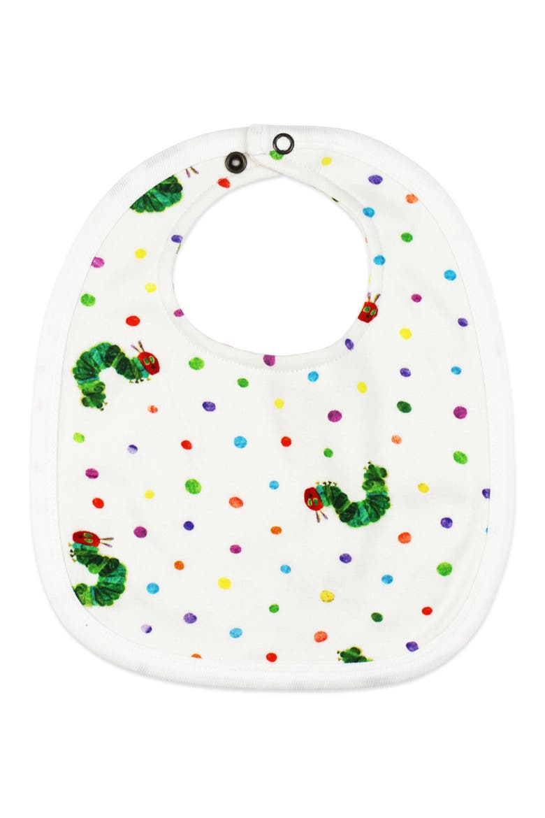 x 'The Very Hungry Caterpillar™' 2-Layer Reversible Organic Cotton Bib, Alternate, color, CATERPILLAR