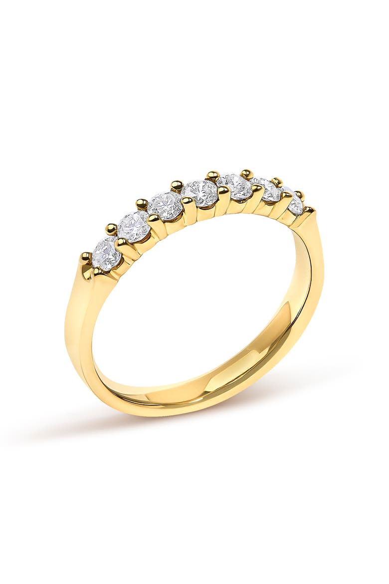 14K Gold 1/2 Ctw Diamond 7 Stone Band Ring, Alternate, color, Yellow Gold