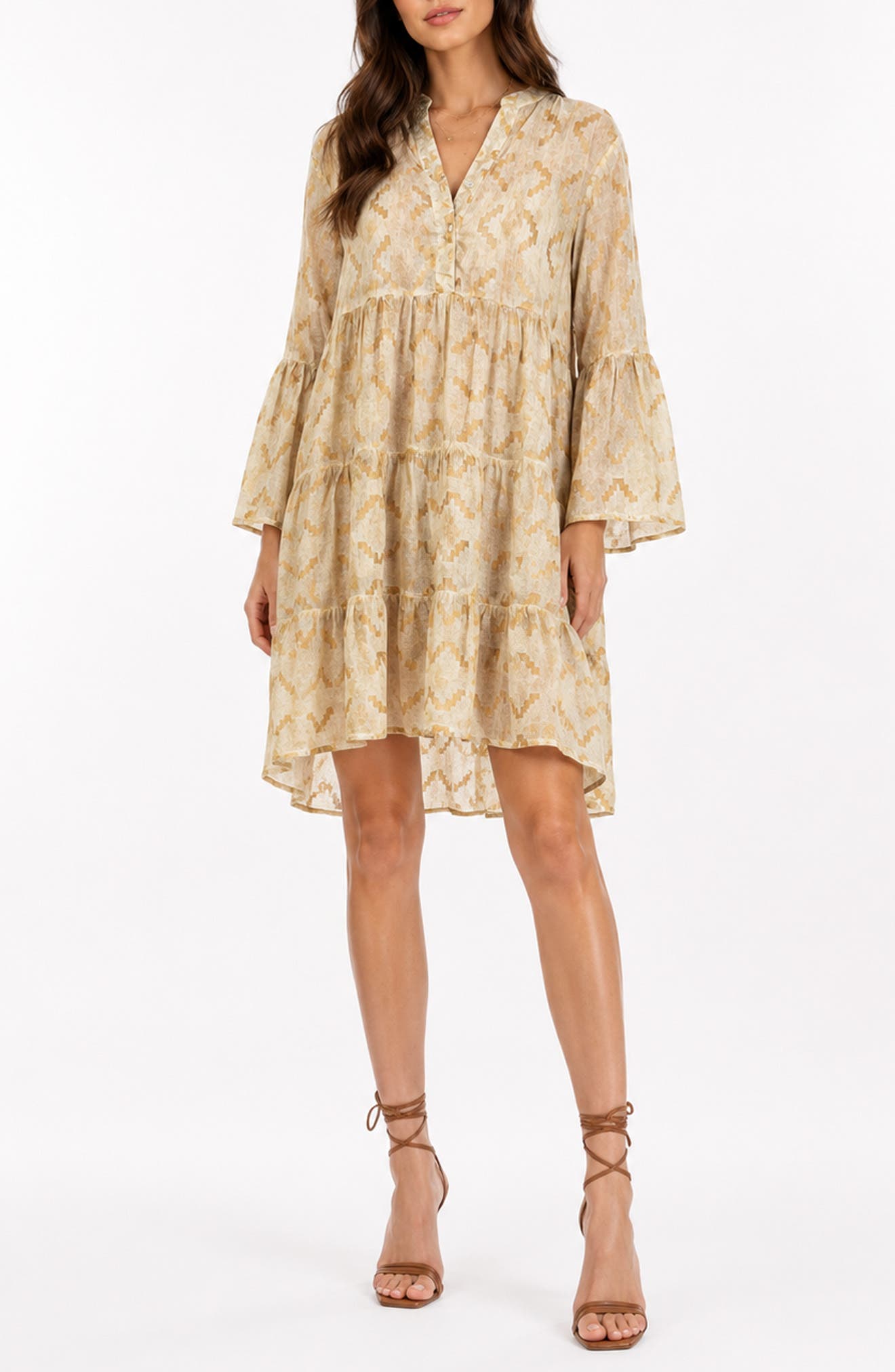 Tiered Bell Sleeve Cover-Up