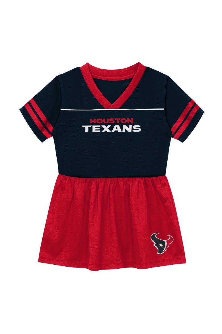Toddler Outerstuff  Navy Houston Texans Stadium Lights V-Neck Fashion Football Jersey Dress, Alternate, color, Navy
